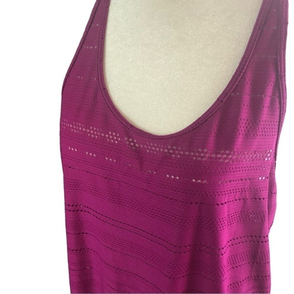 Prana Breathe Outer Layer Racerback Tank Top Women XL Magenta Perforated Air - Picture 2 of 8